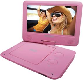 img 4 attached to 📀 9-Inch Pink Swivel Screen Portable DVD/CD/MP3 Player with 5-Hour Rechargeable Battery, USB/SD Card Reader, AC/DC Adapter by Sylvania