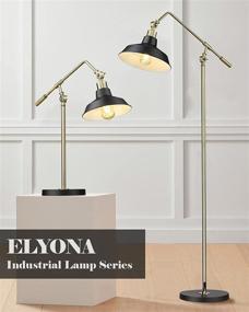 img 1 attached to ELYONA Gold Desk Lamp: Industrial Table Lamp with Adjustable Metal Arm & Head, Antique Brass Reading Light for Home Office, Bedroom, Living Room - Includes Edison Bulb!