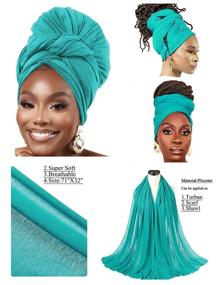 img 2 attached to 🧕 Nonbongoy 4PCS Head Wraps for Women: Stylish Turban Hair Wraps & Hijab Jersey Headbands