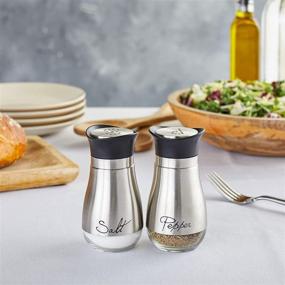 img 3 attached to 🧂 Juvale Salt and Pepper Shakers Set: Stainless Steel and Glass Dispenser (4oz) - Premium Quality Seasoning Containers for Kitchen