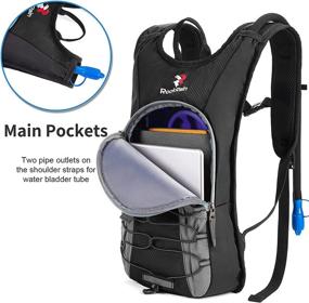 img 3 attached to 🎒 ROCKRAIN Hydration Backpack: Stay Hydrated on Outdoor Adventures with Insulated 2L Water Bladder - Ideal for Hiking, Running, Climbing, and Cycling - Perfect for Men, Women, Kids - Lightweight Daypack