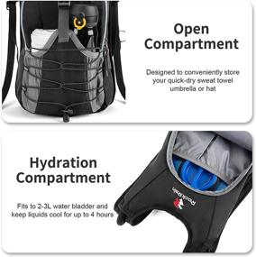 img 2 attached to 🎒 ROCKRAIN Hydration Backpack: Stay Hydrated on Outdoor Adventures with Insulated 2L Water Bladder - Ideal for Hiking, Running, Climbing, and Cycling - Perfect for Men, Women, Kids - Lightweight Daypack