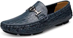 img 4 attached to Loafers Leather Driving Moccasin Business Men's Shoes and Loafers & Slip-Ons