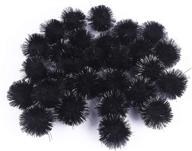 🖤 yycraft 100pcs glitter tinsel pom poms - sparkling balls for diy crafts, christmas party decorations, cat toys - 25mm size in black logo