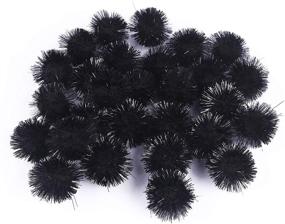 img 2 attached to 🖤 YYCRAFT 100pcs Glitter Tinsel Pom Poms - Sparkling Balls for DIY Crafts, Christmas Party Decorations, Cat Toys - 25mm Size in Black