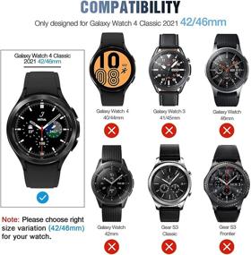 img 3 attached to 📱Чехол и накладка на экран Tensea Samsung Galaxy Watch 4 Classic - набор защиты - 2 шт. пленка из закаленного стекла + 2 шт. амортизационный бампер из термопластичуретана - черный (46мм)