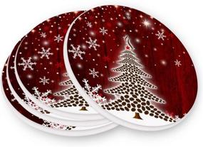 img 2 attached to Baofu Christmas Coasters: Absorbent Snowflake-Shaped Holiday Drink Mats