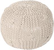 🪑 ansel knitted cotton pouf beige by christopher knight home logo