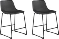 🪑 set of 2 - signature design by ashley centiar 24" counter height modern bucket barstools in black logo