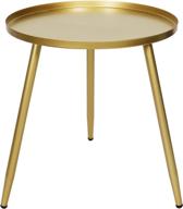 tiita round end table - stylish and versatile iron side table for living room, bedroom, office - space saving coffee table - golden accent furniture логотип