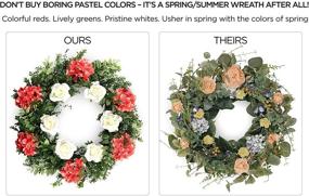 img 2 attached to Colorful Pink Hydrangea Door Wreaths: Weatherproof Outdoor Decor for Spring Front Door & Home Wall Décor