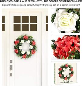 img 3 attached to Colorful Pink Hydrangea Door Wreaths: Weatherproof Outdoor Decor for Spring Front Door & Home Wall Décor