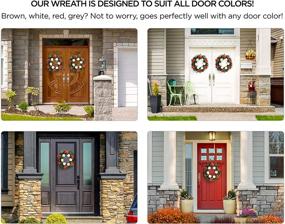 img 1 attached to Colorful Pink Hydrangea Door Wreaths: Weatherproof Outdoor Decor for Spring Front Door & Home Wall Décor