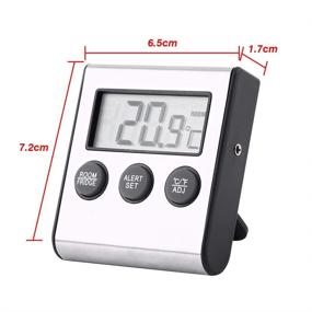 img 3 attached to Large LCD Display Digital Fridge Thermometer - Refrigerator Temperature Meter with High/Low Temperature Alarm, Stand Included