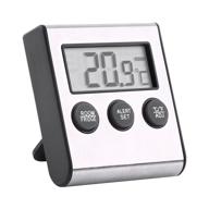 large lcd display digital fridge thermometer - refrigerator temperature meter with high/low temperature alarm, stand included logo