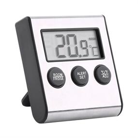 img 4 attached to Large LCD Display Digital Fridge Thermometer - Refrigerator Temperature Meter with High/Low Temperature Alarm, Stand Included