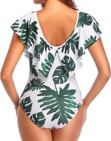 img 3 attached to 👙 Tempt Me Women's Flounce One-Piece Swimsuit with Ruffled V-Neckline, Tummy Control for Beachwear