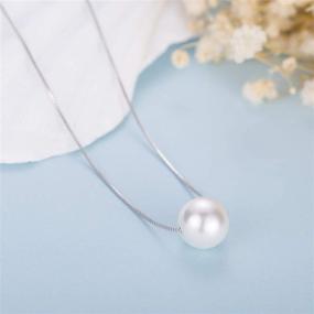 img 3 attached to 💎 Pearl Necklaces for Women: 925 Sterling Silver Birthstone Pendant - Best Jewelry Gifts For Mom, Women, and Girls