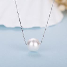 img 2 attached to 💎 Pearl Necklaces for Women: 925 Sterling Silver Birthstone Pendant - Best Jewelry Gifts For Mom, Women, and Girls