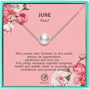 img 4 attached to 💎 Pearl Necklaces for Women: 925 Sterling Silver Birthstone Pendant - Best Jewelry Gifts For Mom, Women, and Girls