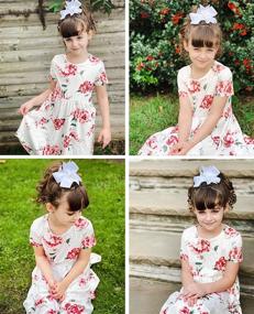 img 2 attached to Arshiner Floral Skater Dress: Little Sleeve Girls' Clothing and Dresses