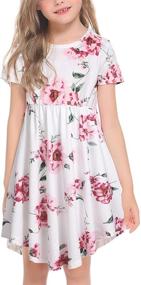 img 4 attached to Arshiner Floral Skater Dress: Little Sleeve Girls' Clothing and Dresses