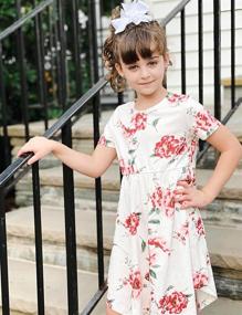 img 1 attached to Arshiner Floral Skater Dress: Little Sleeve Girls' Clothing and Dresses