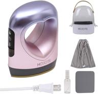👟 hosote mini easy heat press machine - digital display for t shirts shoe hat bag, htv iron-on rolls - carrying case accessories included, automatic vibration pressing operation (purple) logo