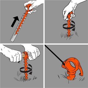 img 3 attached to 🍊 Orange Screw: Premium Ground Anchors - Small 4 Pack, Made in USA for Ultimate Stability