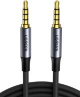 ugreen 3.5mm braided audio cable: premium hi-fi stereo trrs jack aux cord for iphone, samsung, tablets - 3ft logo