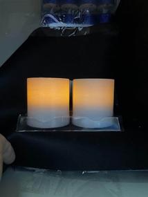 img 1 attached to Furora LIGHTING Flameless Candle Blue Votive Candles Set of 6 with Timer - Battery Operated Real Wax LED Tea Lights for Weddings