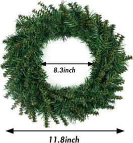 img 3 attached to 🎄 HAKACC 12-Inch Artificial Christmas Wreath with Spruce for Front Door Decoration & Christmas Party