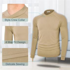 img 3 attached to 👕 LE VONFORT Men's Long Sleeve Thermal Base Layer Shirts: Lightweight Fleece Lined Underwear Tops