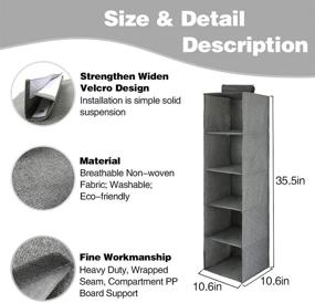 img 3 attached to Hanging Organizers Storage 5 Shelf Collapsible