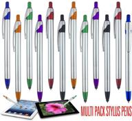🖊️ 6 pack silver stylus pen with ball point - universal touch screen tools for phones, tablets & more! logo
