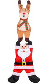 img 2 attached to 🦌 Decorate this Christmas season with our Joiedomi 65" Hanging Santa Claus and Reindeer Outdoor and Indoor Decoration.