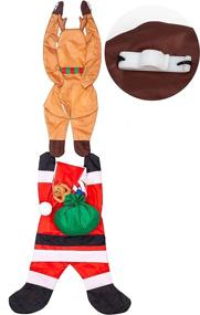 img 3 attached to 🦌 Decorate this Christmas season with our Joiedomi 65" Hanging Santa Claus and Reindeer Outdoor and Indoor Decoration.