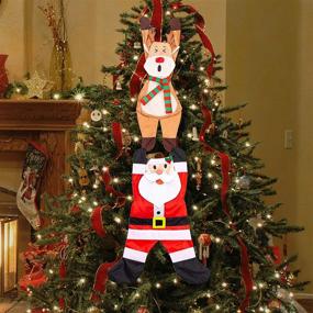 img 1 attached to 🦌 Decorate this Christmas season with our Joiedomi 65" Hanging Santa Claus and Reindeer Outdoor and Indoor Decoration.