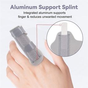 img 2 attached to Relieve Pain with our Trigger Finger Splint - Knuckle Wrap Support Brace for Index, Middle, and Ring Finger