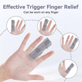 img 3 attached to Relieve Pain with our Trigger Finger Splint - Knuckle Wrap Support Brace for Index, Middle, and Ring Finger