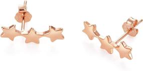 img 2 attached to 🌟 Sterling Silver Star Climber Stud Earrings: Exquisite Style and Quality