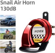 📣 powerful 130db snail air horn: waterproof, high tone, 12v universal electric horn for motorcycle, auto, car, siren, scooter – bright red color logo
