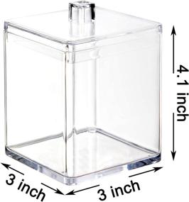img 2 attached to Youngever Set of 2 Clear Plastic 🏺 Apothecary Jars - 15 Ounce Capacity, Square Shape