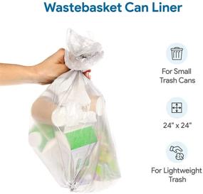 img 2 attached to 🗑️ 250 Count Clear Garbage Can Liners, 7-10 Gallon Size - Small to Medium Trash Bags - High Density, Thin, Lightweight, 8 Microns - Ideal for Office, Home, Hospital Wastebaskets - 5 Coreless Rolls
