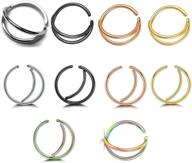 stylish rose gold 20g surgical steel nose hoop rings for women & girls - small hoop nose rings logo