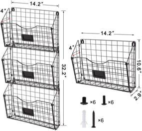 img 2 attached to Efficient Office Organization: Stackable Hanging Wall Files Rack with S Shape Hooks and Tag Slot for Easy Organizing