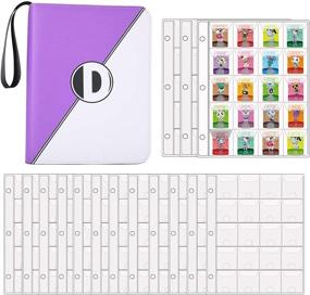 img 4 attached to D DACCKIT 300 Pockets Binder Holder: A Perfect Organizational Solution for Animal Crossing Mini Amiibo Cards - Holds 300 ACNH NFC Tag Game Cards (Purple)