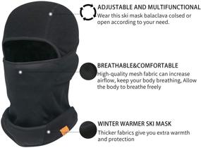 img 3 attached to 🧣 Windproof Fleece Balaclava Ski Mask - Stay Warm in Winter for Skiing, Snowboarding, and Motorcycling