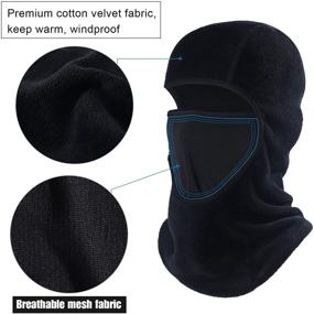 img 2 attached to 🧣 Windproof Fleece Balaclava Ski Mask - Stay Warm in Winter for Skiing, Snowboarding, and Motorcycling