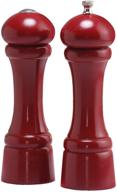 enhance your culinary experience with the chef specialties 8 inch windsor pepper mill and salt shaker set in captivating candy apple red logo